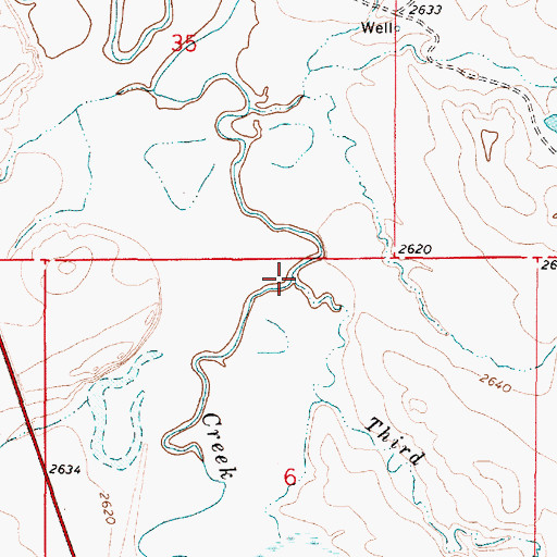 Topographic Map of Third Creek, MT
