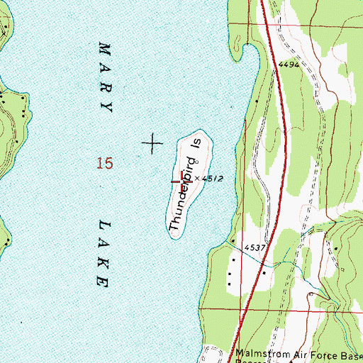 Topographic Map of Thunderbird Island, MT