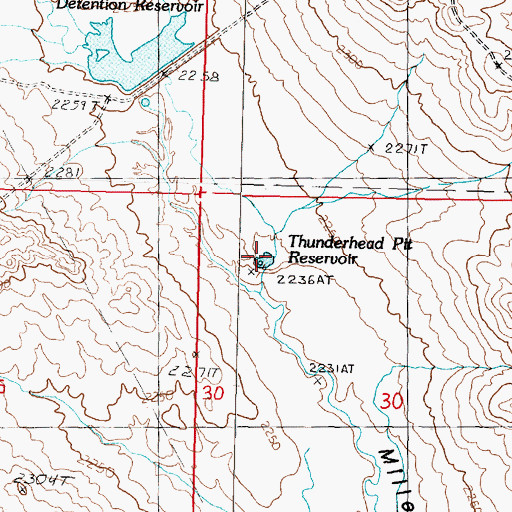 Topographic Map of Thunderhead Pit Reservoir, MT