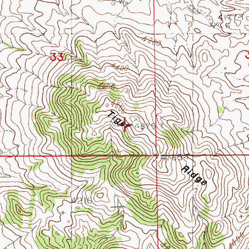 Topographic Map of Tiger Ridge, MT