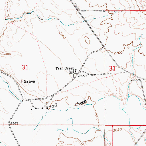 Topographic Map of Trail Creek School, MT