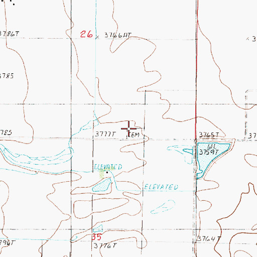 Topographic Map of Trinity Cemetery, MT