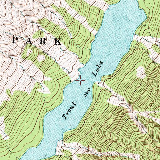 Topographic Map of Trout Lake, MT