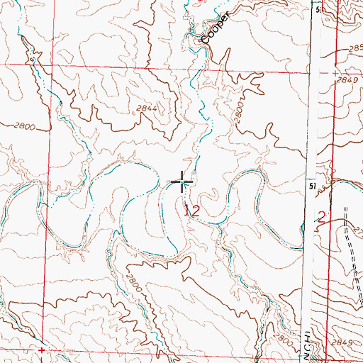 Topographic Map of Turner Coulee, MT