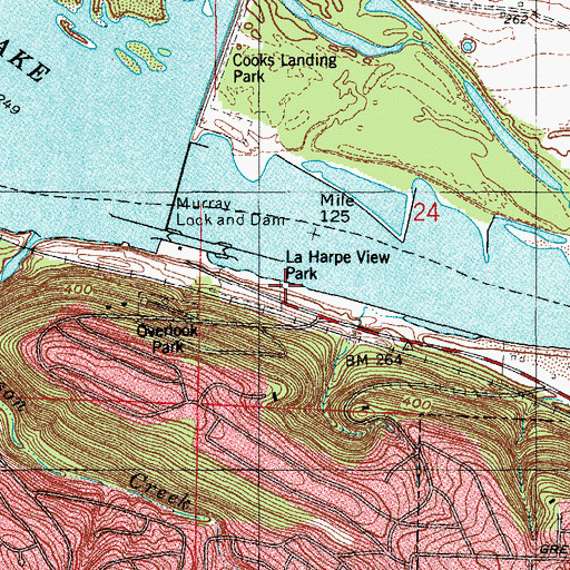 Topographic Map of Murray Dam Site Public Use Area, AR