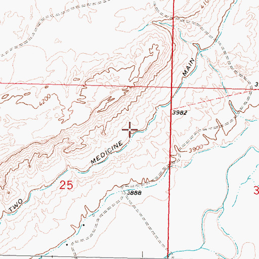 Topographic Map of Two Medicine Main Canal, MT
