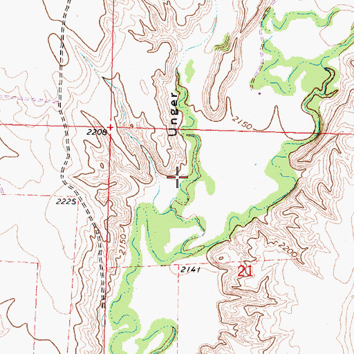 Topographic Map of Unger Coulee, MT