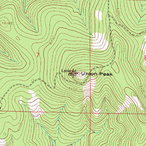 Topographic Map of Union Peak, MT