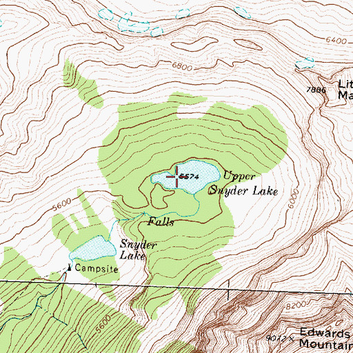 Topographic Map of Upper Snyder Lake, MT