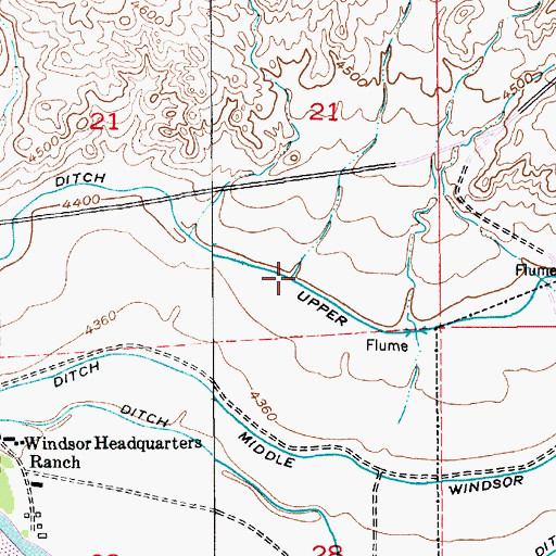 Topographic Map of Upper Windsor Ditch, MT