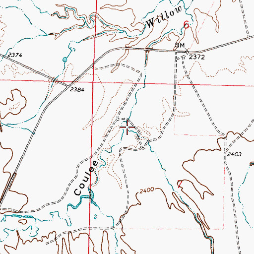 Topographic Map of Vanwinkle Coulee, MT