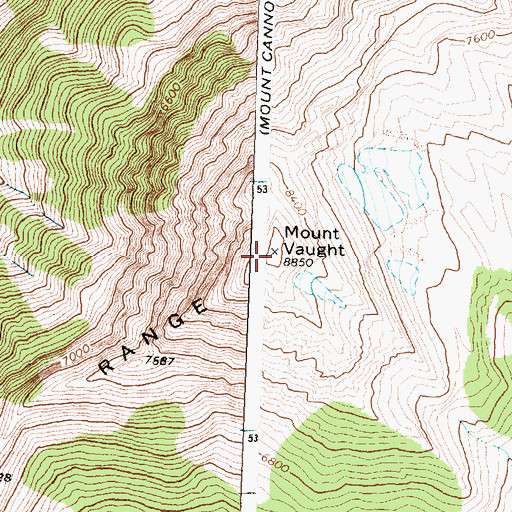 Topographic Map of Mount Vaught, MT