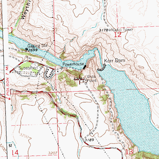 Topographic Map of Vista Point, MT