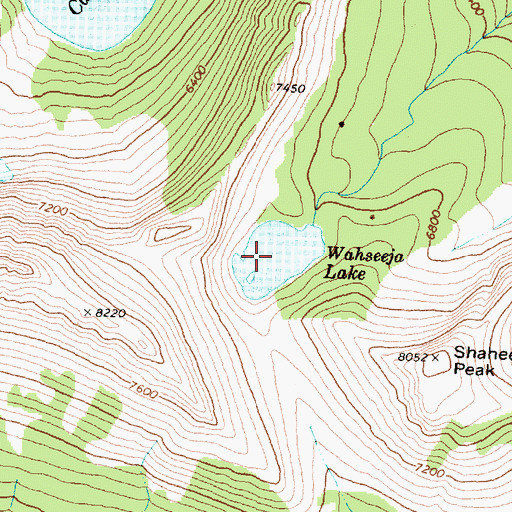 Topographic Map of Wahseeja Lake, MT