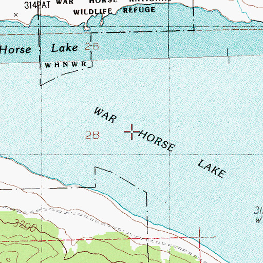 Topographic Map of War Horse Lake, MT