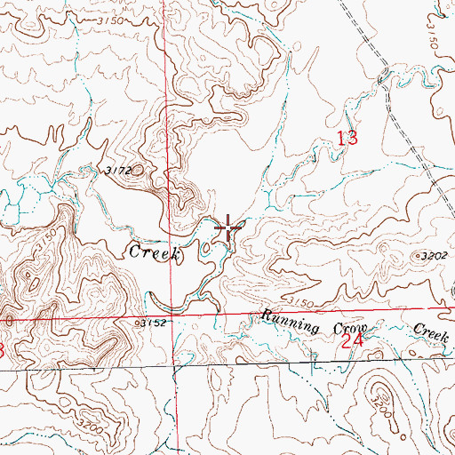 Topographic Map of Warneke Coulee, MT