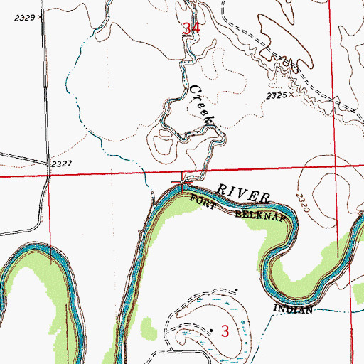 Topographic Map of Wayne Creek, MT