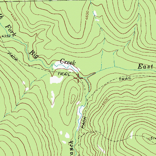 Topographic Map of West Branch South Fork Big Creek, MT