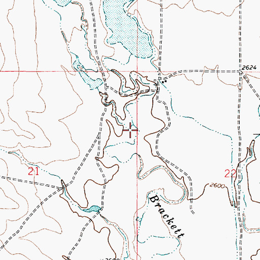 Topographic Map of West Fork Brackett Creek, MT