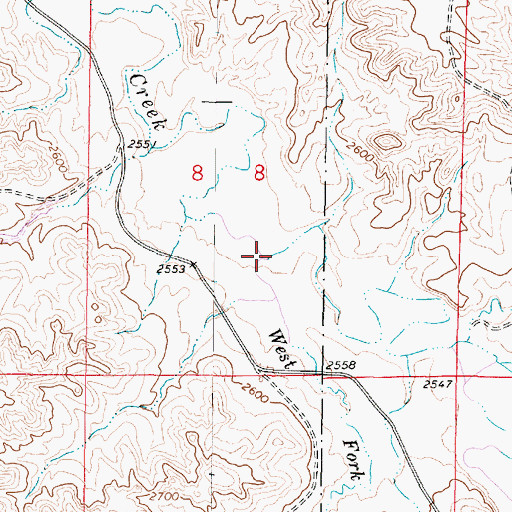 Topographic Map of West Fork Moon Creek, MT