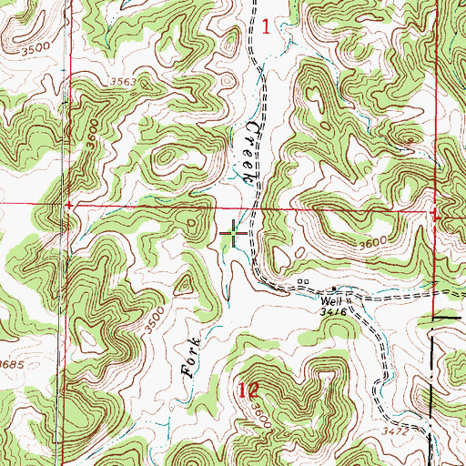 Topographic Map of West Fork Ryegrass Creek, MT