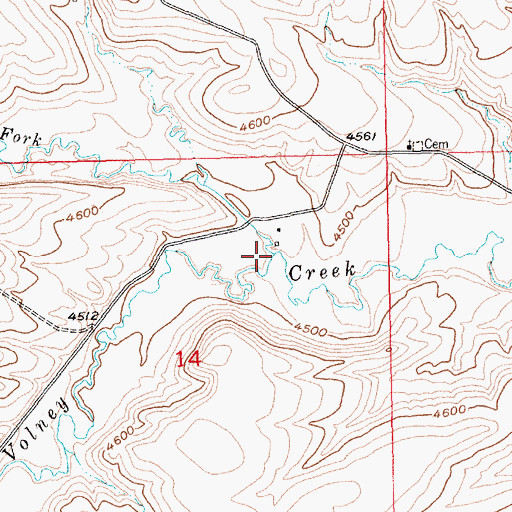 Topographic Map of West Fork Volney Creek, MT