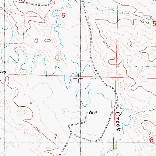 Topographic Map of West Muggins Creek, MT