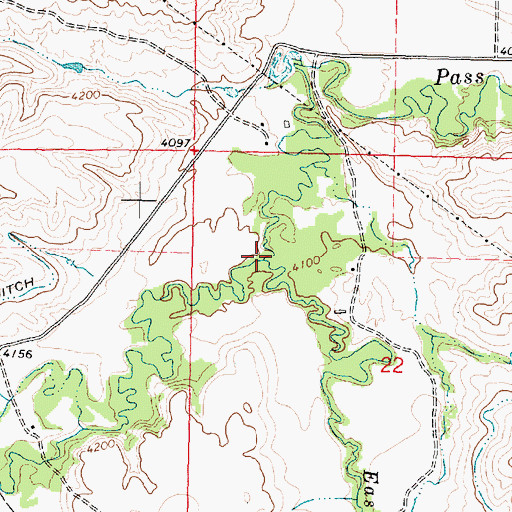 Topographic Map of West Pass Creek, MT