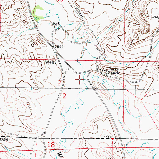 Topographic Map of West Prong Hanging Woman Creek, MT