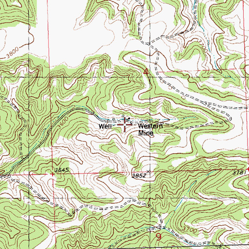 Topographic Map of Western Mine, MT