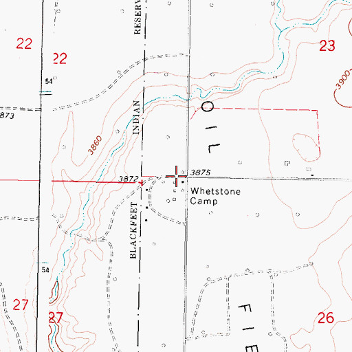 Topographic Map of Whetstone Camp, MT