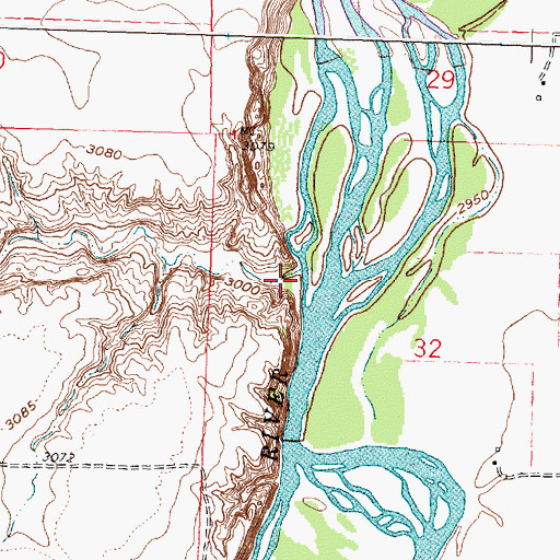 Topographic Map of Whiskey Coulee, MT