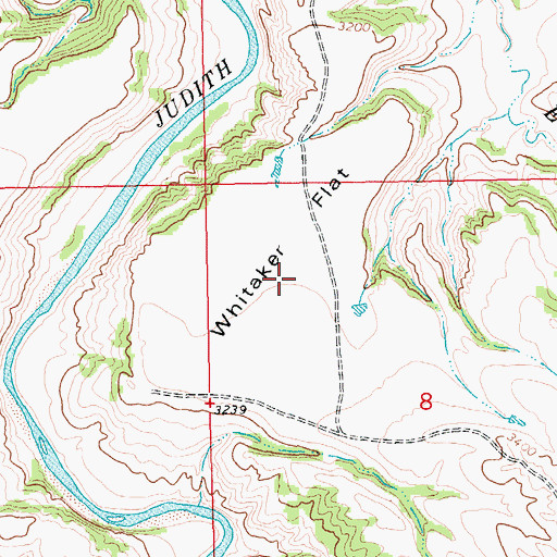 Topographic Map of Whitaker Flat, MT