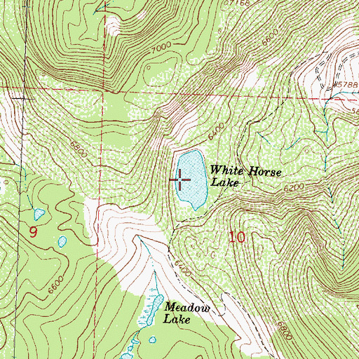 Topographic Map of White Horse Lake, MT