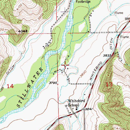 Topographic Map of Whitebird Creek, MT