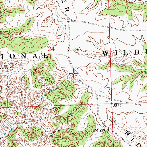 Topographic Map of Wilder Ridge, MT