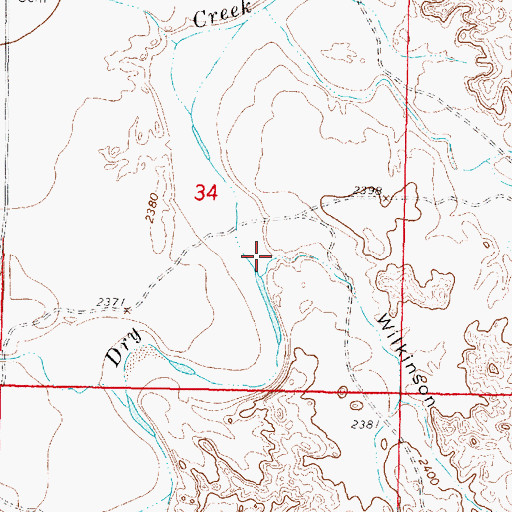 Topographic Map of Wilkinson Coulee, MT