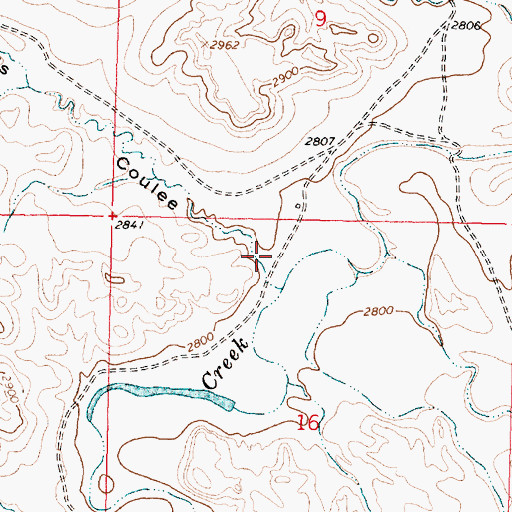 Topographic Map of Willis Coulee, MT