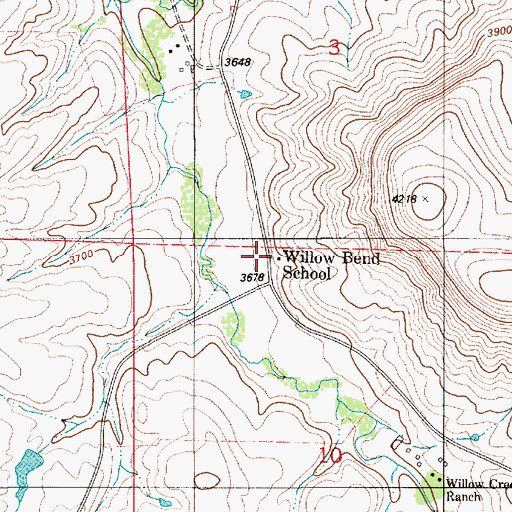 Topographic Map of Willow Bend School (historical), MT