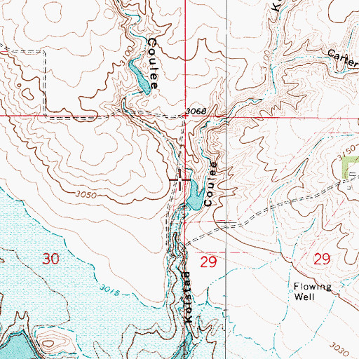Topographic Map of Wilson Coulee, MT
