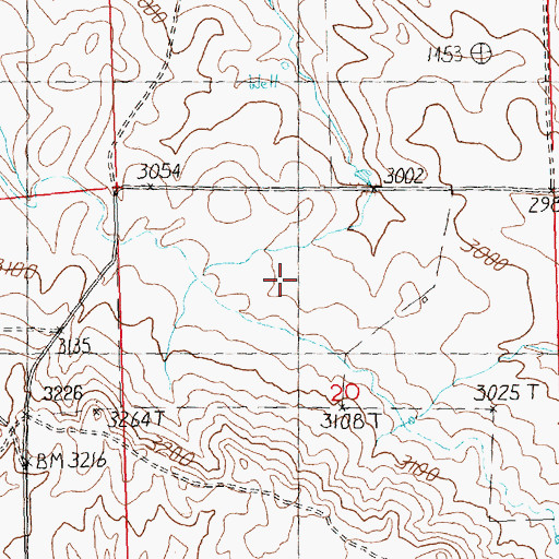 Topographic Map of Winnett Irrigation County Ditch, MT