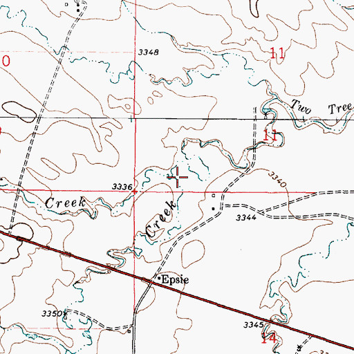 Topographic Map of Wiser Creek, MT