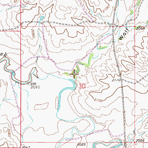 Topographic Map of Wolf Coulee, MT