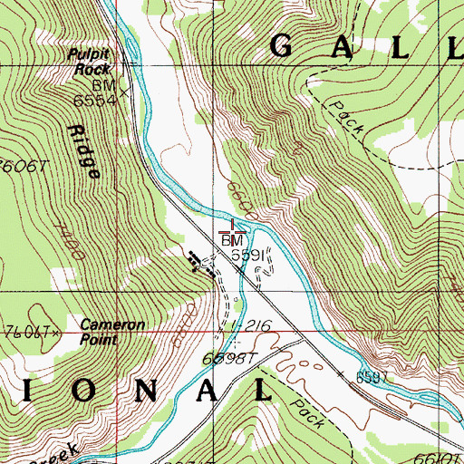 Topographic Map of Taylor Creek, MT