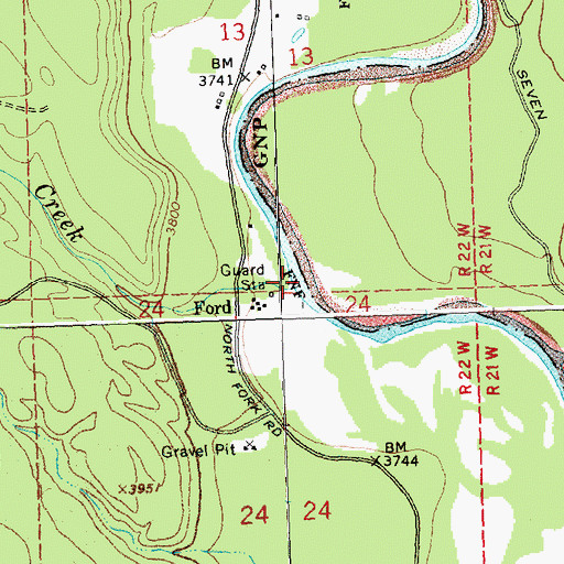 Topographic Map of Tepee Creek, MT