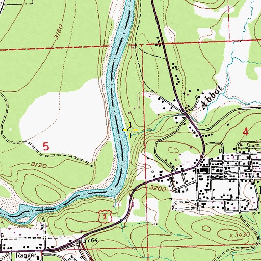 Topographic Map of Abbot Creek, MT