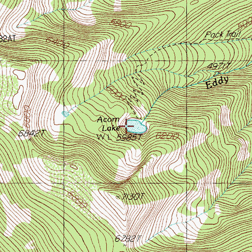 Topographic Map of Acorn Lake, MT