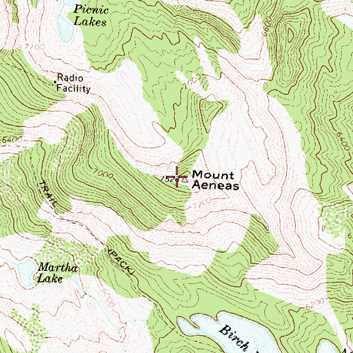 Topographic Map of Mount Aeneas, MT