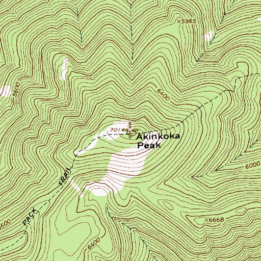 Topographic Map of Akinkoka Peak, MT