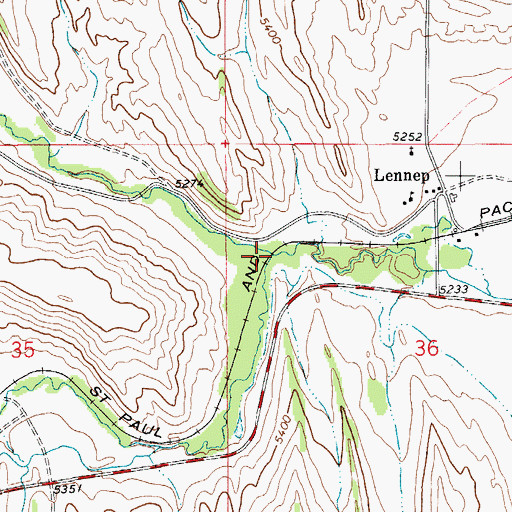 Topographic Map of Alabaugh Creek, MT